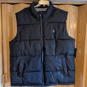 New With Tags Men's Black Puffer U.S. Polo Assn Vest Size XXLarge